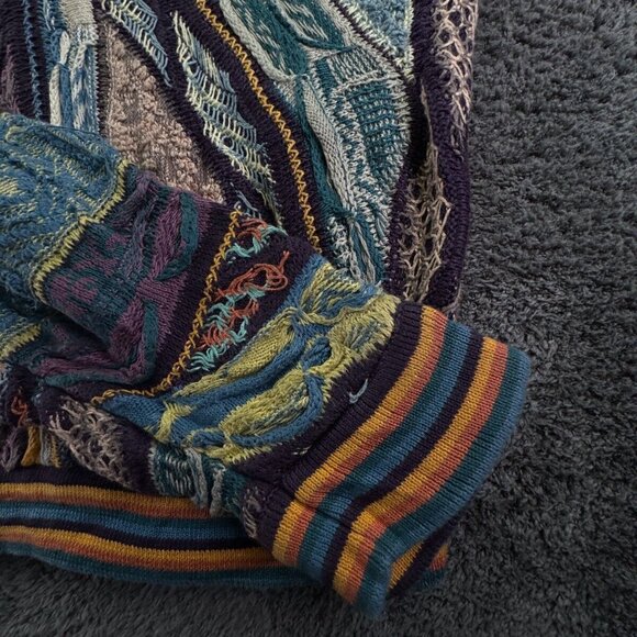 COOGI Australia Authentic Women XL Pullover Collared Cotton Purple Abstract - Picture 15 of 16